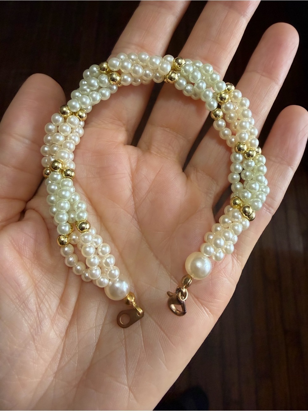 Vintage Elegant Multi-Strand Twisted Faux Pearl Bracelet